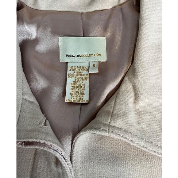 Maxazria Collection Blush Pink Button-Down Jacket 100% Cotton Shell, Size Small - Picture 7 of 11